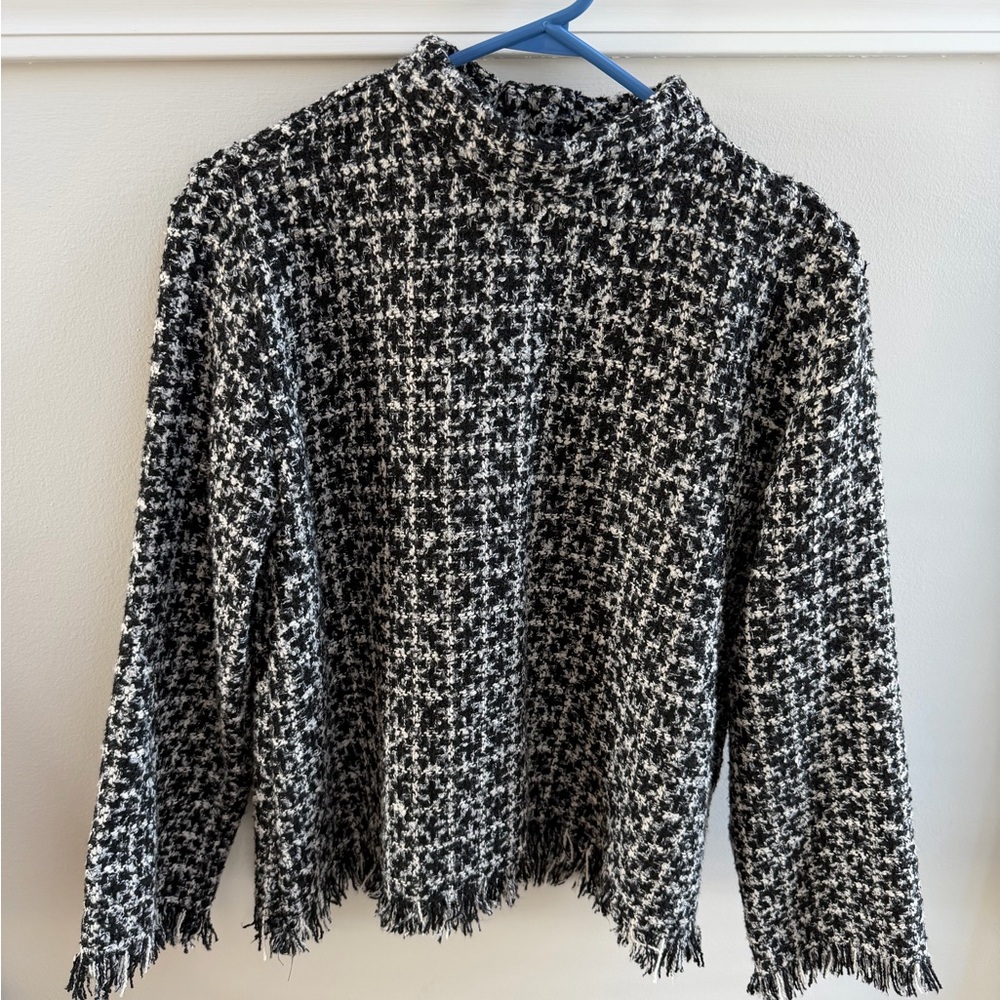 Zara Monochrome Textured Knit Sweater
